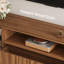 Meuble télé 71 po Mid-Century, console multimédia rectangulaire en bois avec rangement ouvert