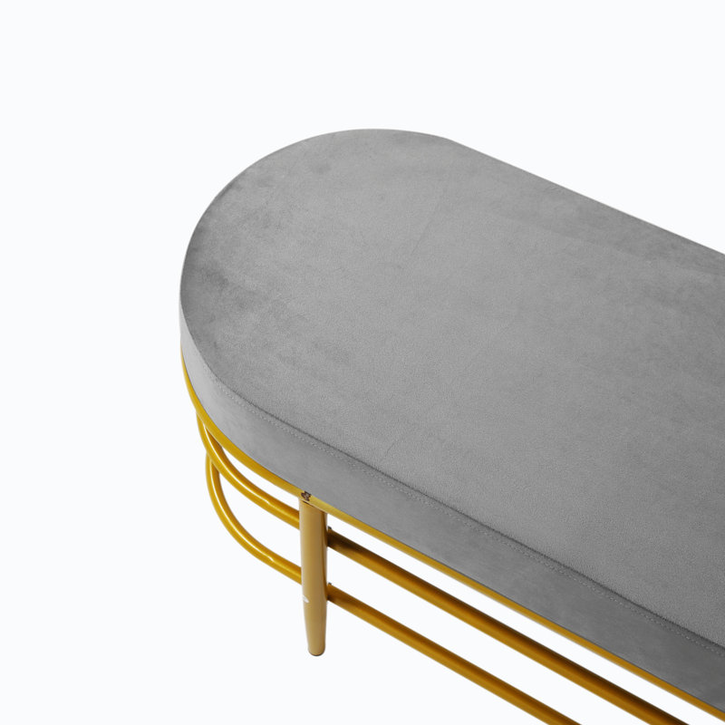 Banc de rangement en métal pour chaussures Miel, Gris