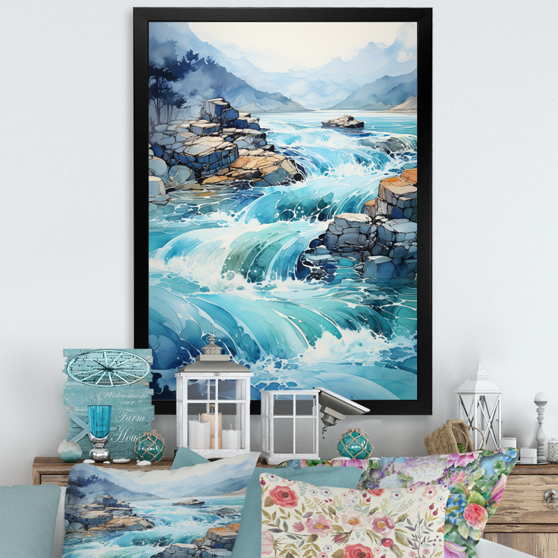 Turquoise River Endless Journey I " Turquoise River Endless Journey I ", Noir, H 20 po x l 12 po x P 1 po
