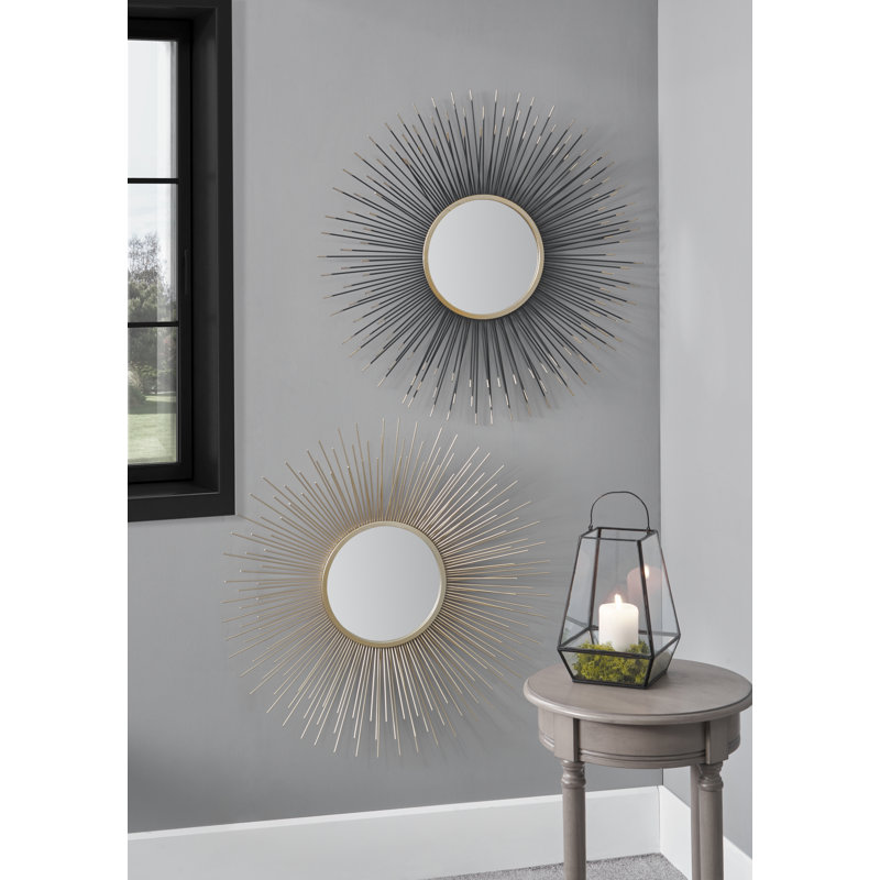 Valeer Metal Flat Wall Mirror, Gold