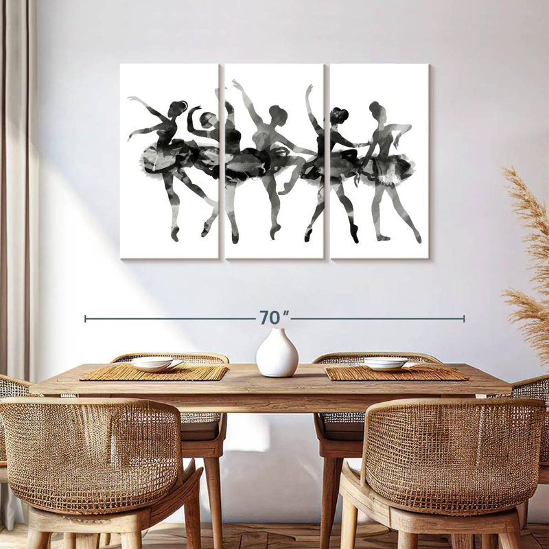 Enn Ballerina Black Silhouettes, 36" H x 57" W