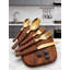 Ensemble de couverts en acier inoxydable avec poignée en grain de bois - Ensemble de 20 cuillères à fourchette à couteaux à steak, ustensiles plaqués or pour la maison et l'hôtel