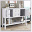 Grande console de rangement rétro avec quatre petits tiroirs Cambridge Series pour une décoration intérieure élégante-1108186341