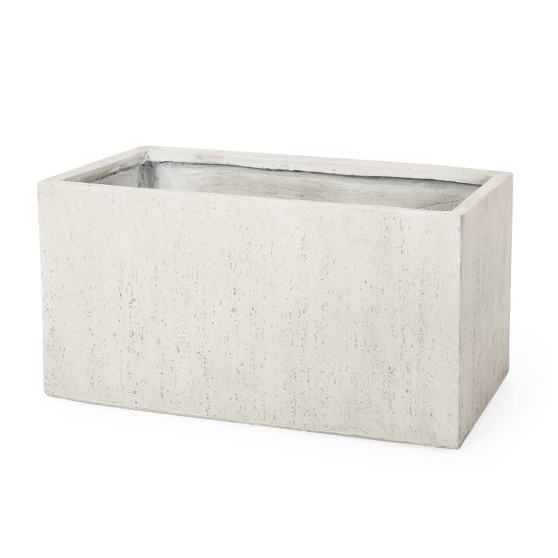 Boîte à fleurs blanche en oxyde de magnésium - l 30,67 po x P 15,88 po x H 16 po en béton léger