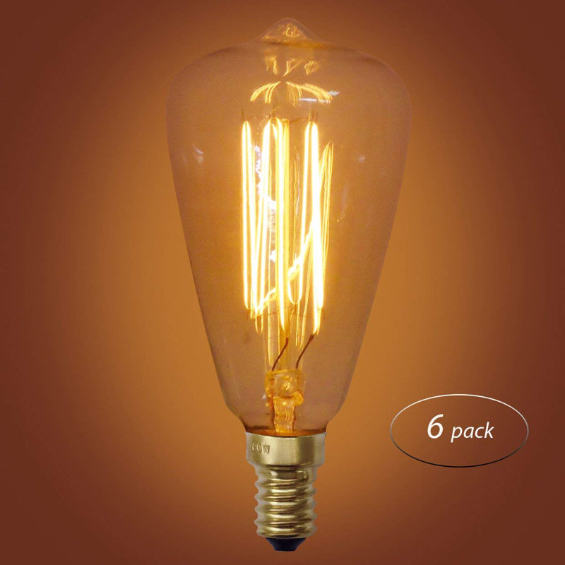 Ampoule à intensité variable de 40 watts (équivalente à 40 watts) Abiral ST58, ampoule à intensité variable blanc chaud (2 700 K) / culot candélabre