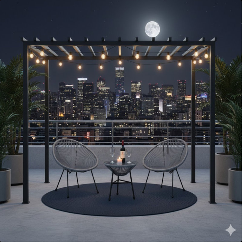 Ensemble bistro 3 pièces avec 2 chaises noires et table en verre Acapulco, Gris