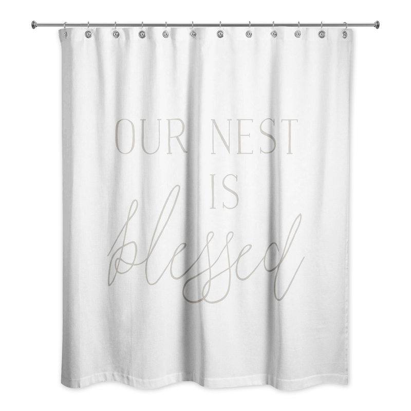 Rideau de douche simple Perine, Blanc
