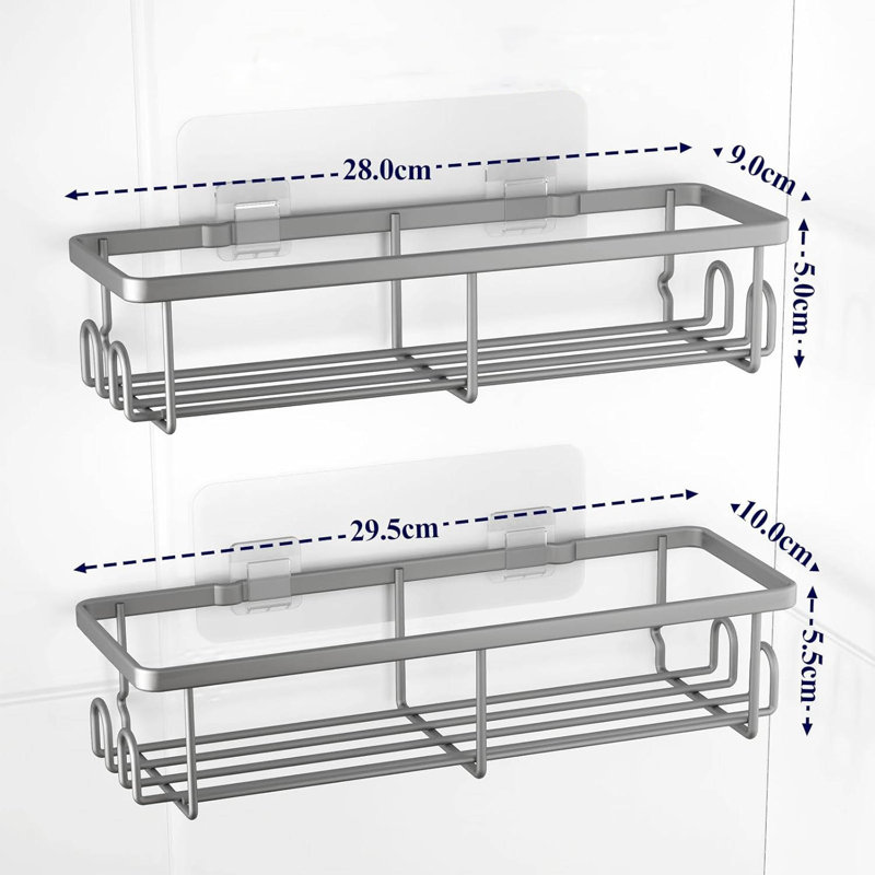 Wall Mounted Required Shower Caddy, Grey