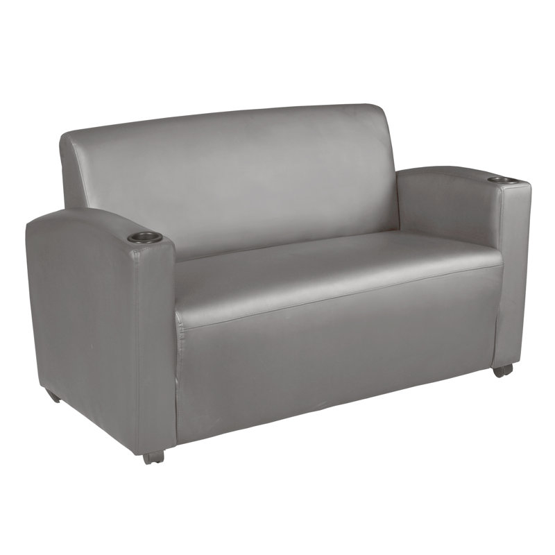 Chaise de réception en vinyle l 56 po Supernova, Gris