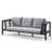 Aluminum Outdoor Sofa, 3-seater Patio Couch With Storage Armrests