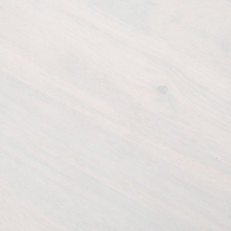 Table basse à piédestal en bois massif Iver, Blanc délavé