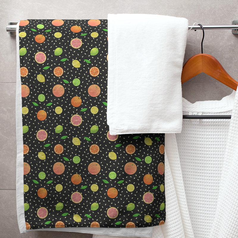 Serviette de bain agrume, Noir