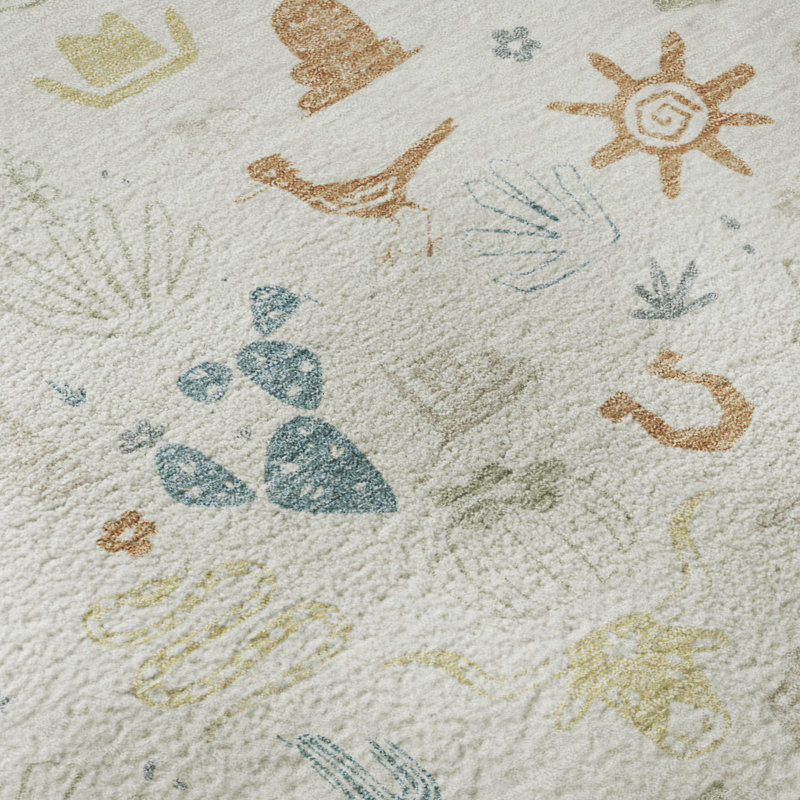 Tapis de qualité supérieure lavable à la machine Villers, Ivoire ivoire, 3' x 5'