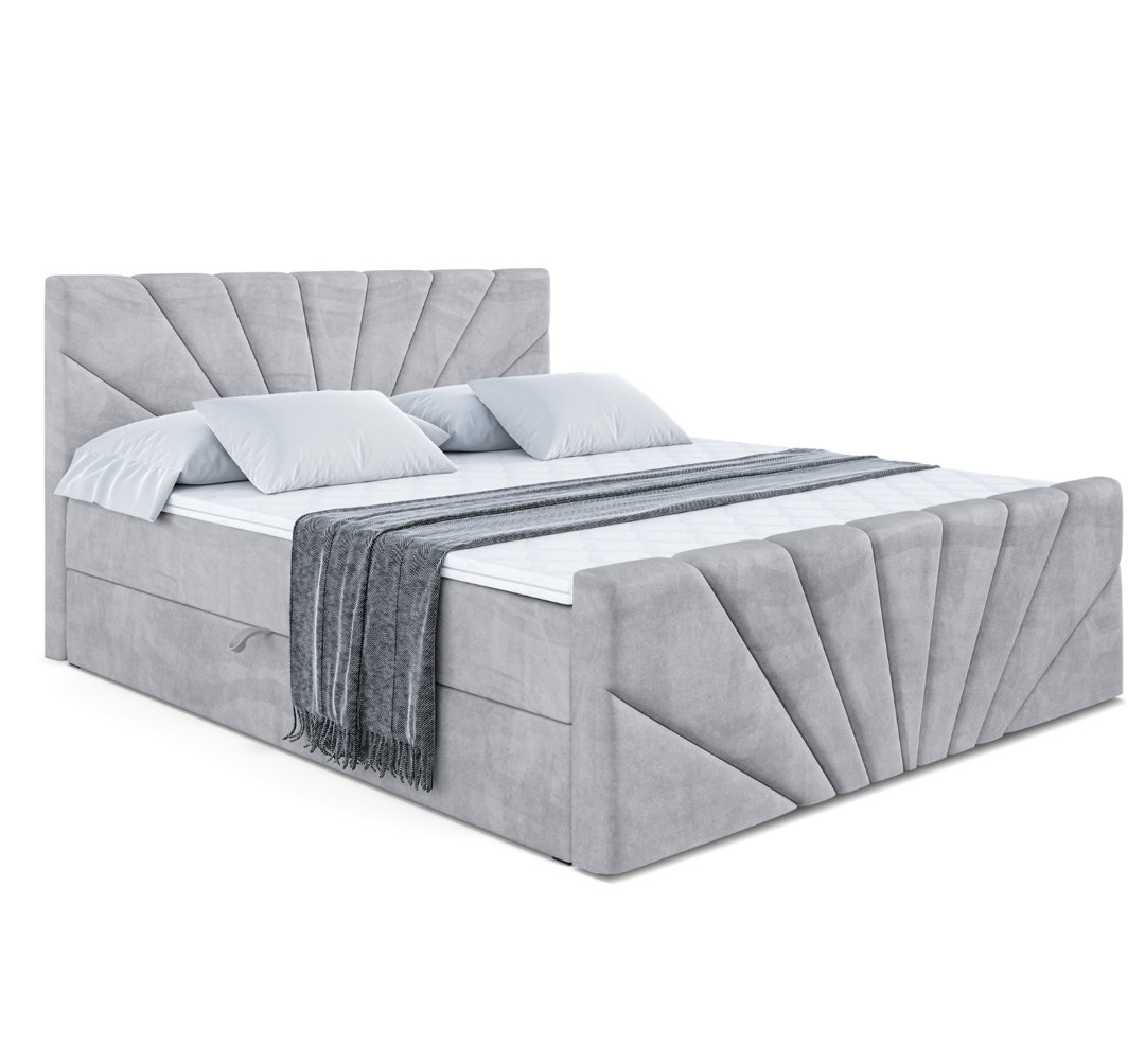 Boxspringbett mit Bettkasten und Topper