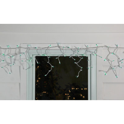100-Count Green Mini Christmas Light Set 4.6ft White Wire