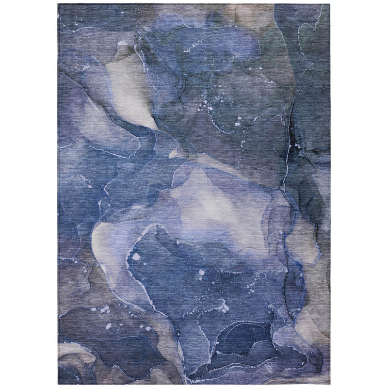Blayr Washable Abstract Indoor / Outdoor Rug, Rectangle 8' x 10'