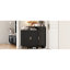 Chic chic rangement pour chaussures avec portes et tablettes arquées. Tablettes réglables, grand espace de travail, plateau incurvé à panneau de particules. Finition,