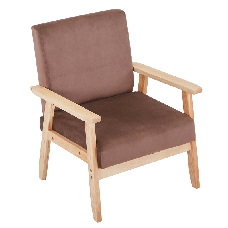 Fauteuil d'appoint en velours Bleona, Velours brun