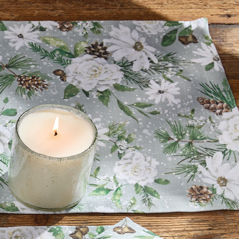  Chemin de table Snowflowers 13 po x 36 po, L 36 po x l 13 po