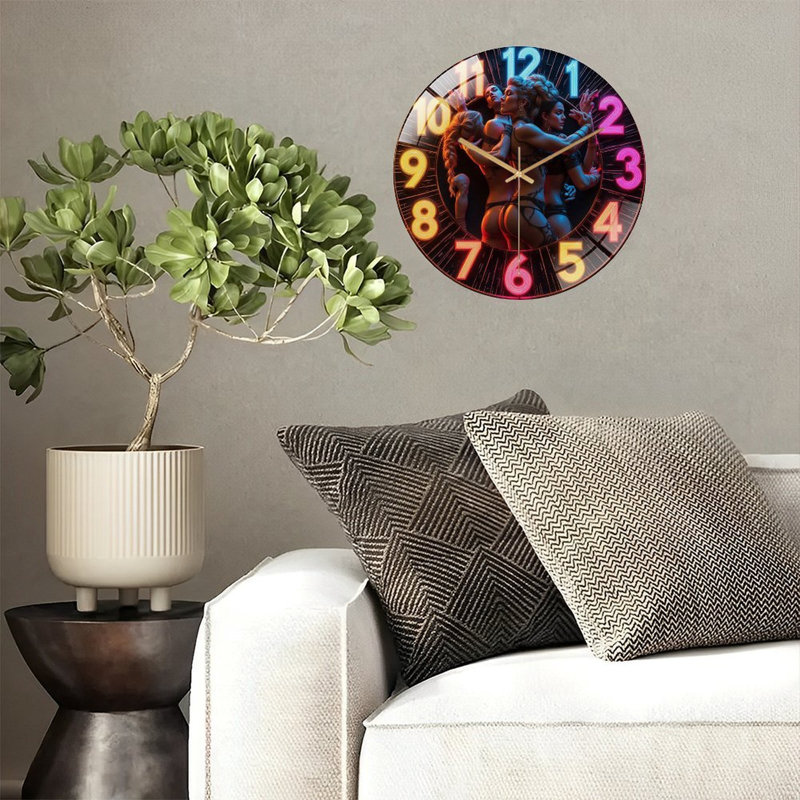 Horloge murale en verre 12 po