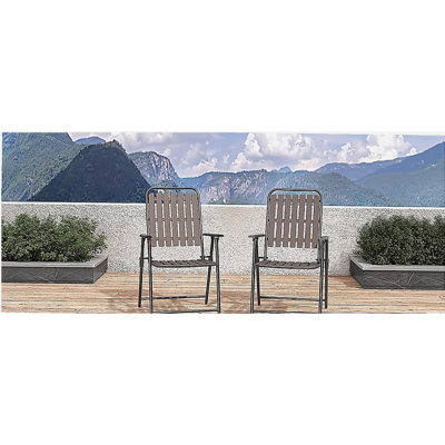 Brun - [Installation instantanée] Chaise pliante 2 pièces, aucun assemblage requis, capacité de 350 lb, résistante à la rouille et anti-taches pour balcon / jardin