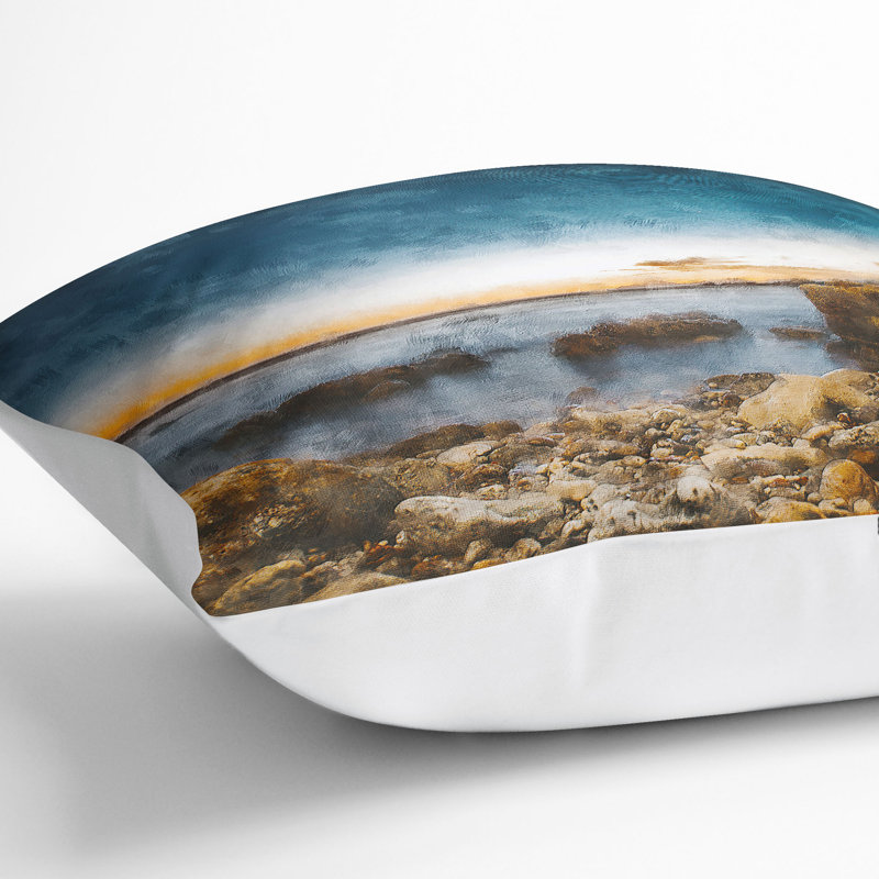 Ocean View Cushion with Filling, 40cm H x 40cm W x 15cm D, White