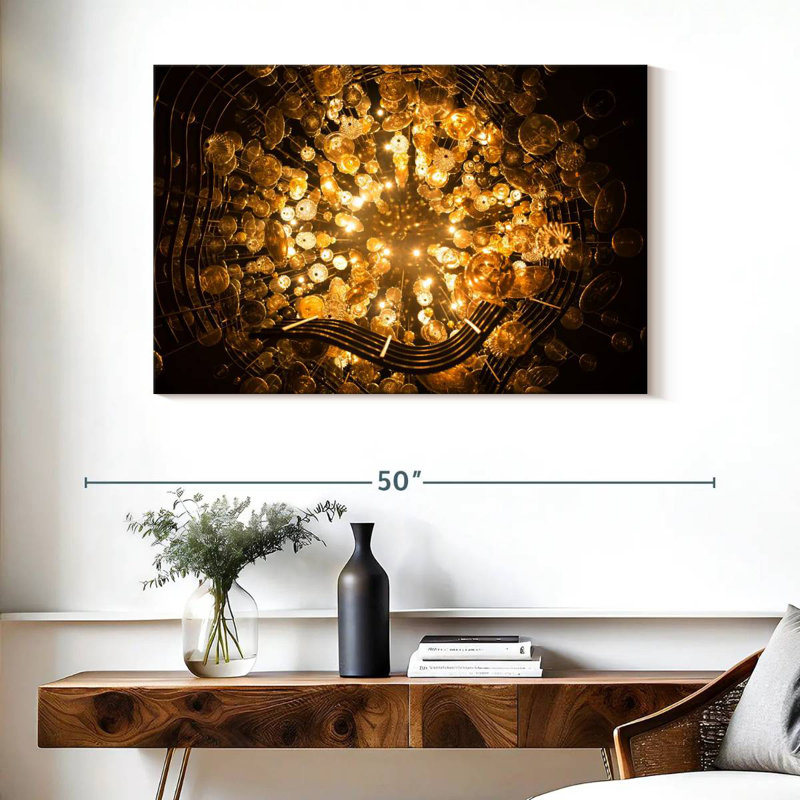 Lustre doré Kerner, H 26 po x l 39 po