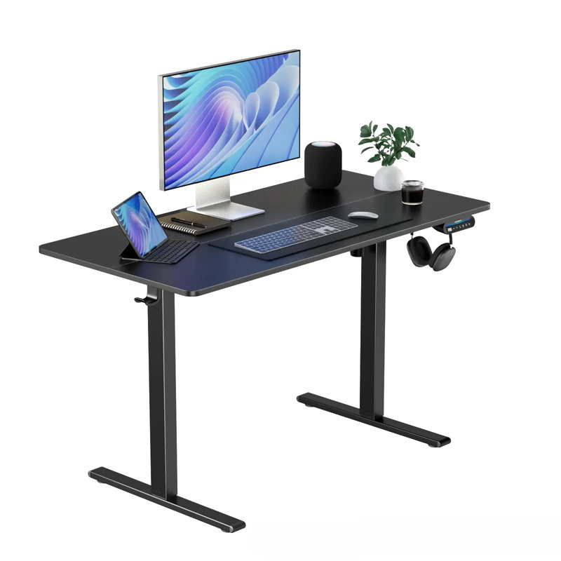 Extra Large Standing Desk Electric Height-Adjustable, Black, 62.99" W x 27.56" D