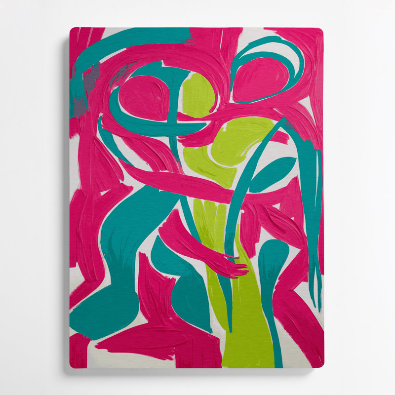 Abstrait art figuratif métal rouge 83, H 12 po x l 18 po