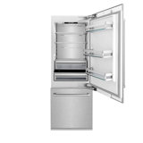 ZLINE 30 Autograph Edition 16.1 cu. ft. Built-in 2-Door Bottom Freezer Refrigerator with Accent
