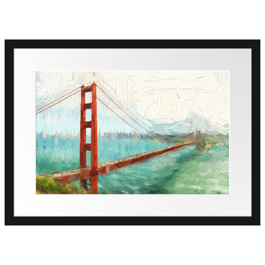 Gerahmtes Papierbild Golden Gate Bridge