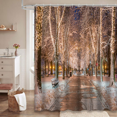 Rideau de douche avec 12 crochets USA