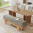 55" Upholstered Dining Bench with Padded Seat, Modern Kitchen Bench for Dining Room-1118331234