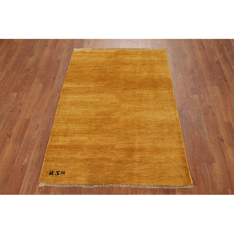 Tapis jaune / jaune moderne Gabbeh
