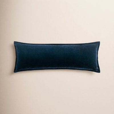 Stella Solid Faux Silk Velvet Romantic Western 14x42 inch Long Lumbar Pillow