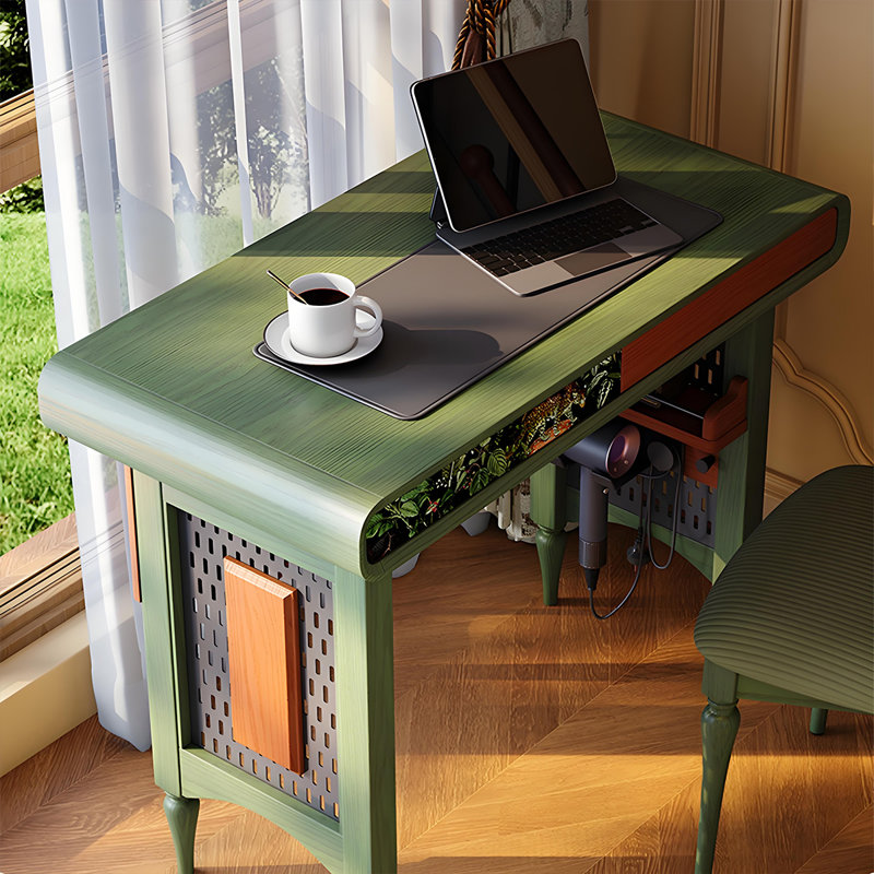 Bureau 36,22 "en bois massif rétro vert