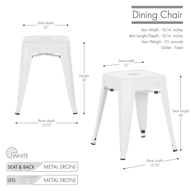 Chaise de patio empilable Yarbrough, Blanc