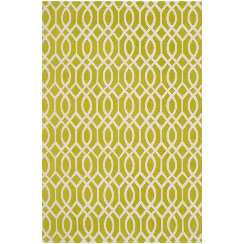 Tapis géométrique en coton tissé à la main Holsworthy Cedar Brook, Rectangle 7 pi 3 po x 9 pi 3 po