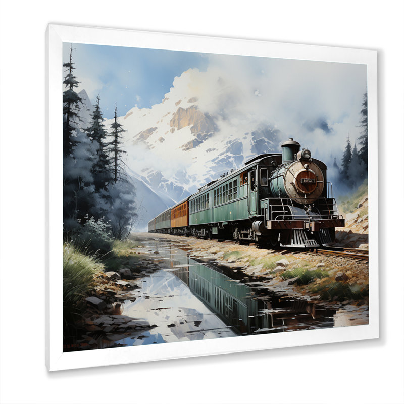 " Train Majestic Passage Pointillism I ", 30" H x 30" W x 1" D, White Single Picture Framed