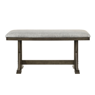 1Pc Brown Upholstered Counter Height Bench With Rustic Contemporary Touch For Kitchen Islands Dining In
