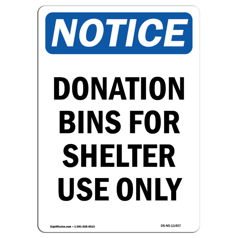 Avis de donation pour abri