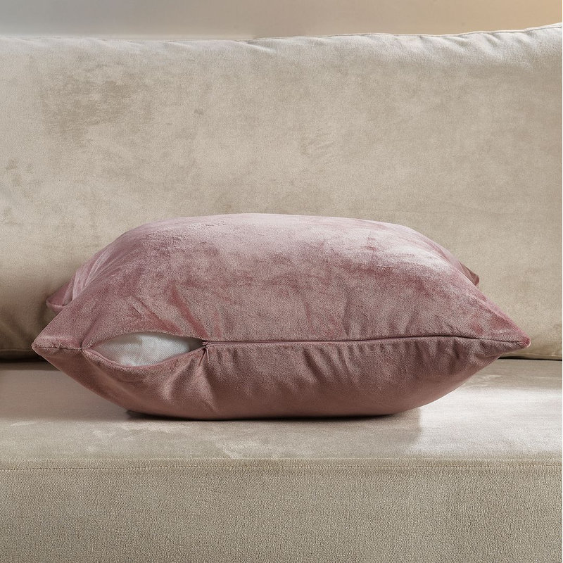Housse de coussin en velours mat 1pc, Square 16", Glace à la framboise