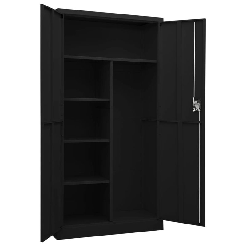 Locker Cabinet 90x40x180 cm Steel, Black