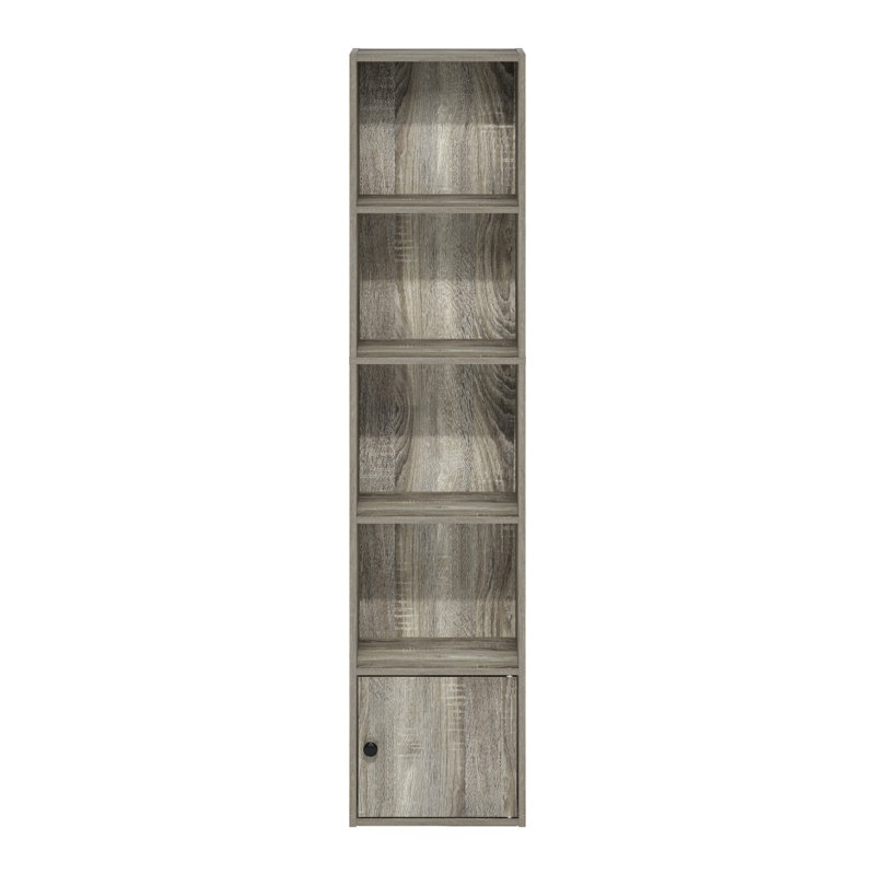 Holiman 30.5 cm W Standard Bookcase, (4 Shelves) 132.3cm H x 30.5cm W x 23.6cm D, Grey