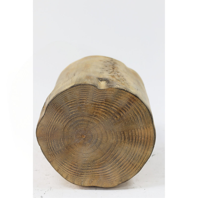 Outdoor 14.25Inch MGO Side Table/ Hand-Painted Wood  Stump