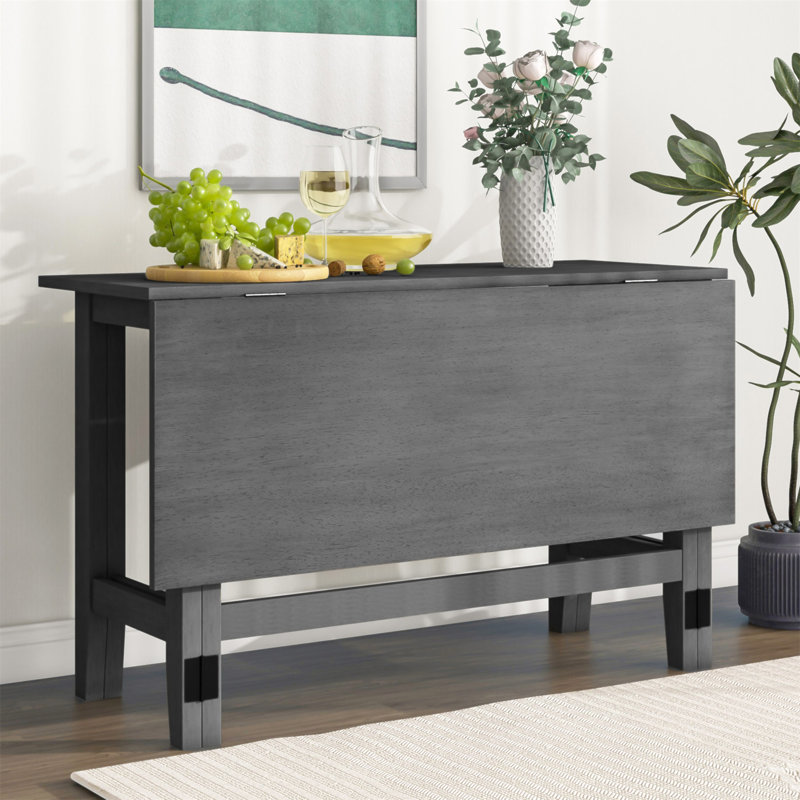 Table de salle à manger extensible en bois avec rallonge pour petits espaces TopMAX Farmhouse, Gris