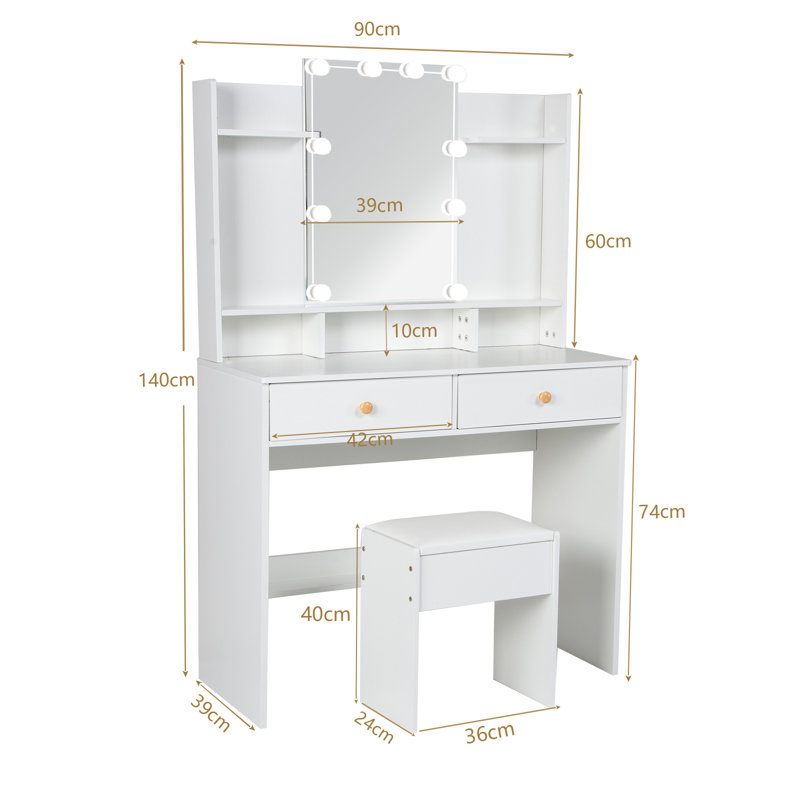 White Vanity Set Lots Storage