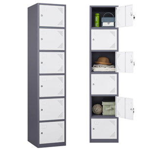 71" Steel Storage Cabinet 6 Lockable Doors