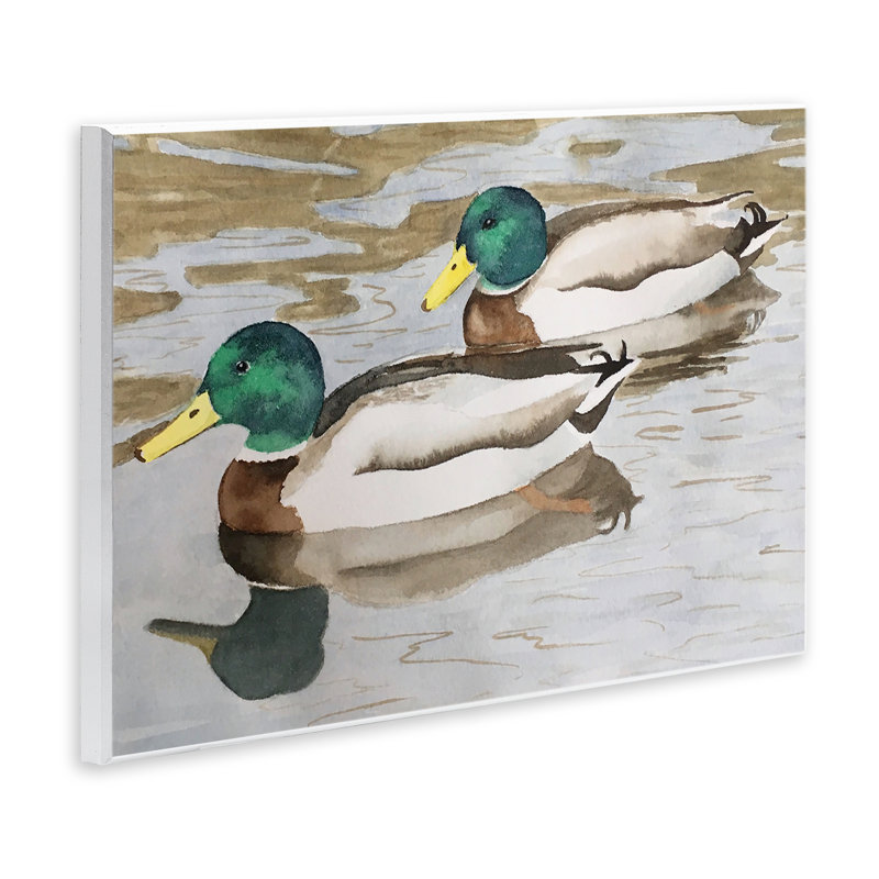 Plaque murale Mallard Ducks pair, design par Stephanie Fielden, H 10 po x l 15 po