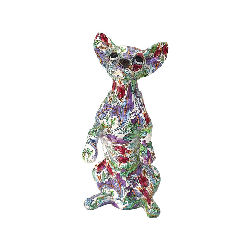 Chihuahua à fleurs rétro Red Barrel Studio® Plus